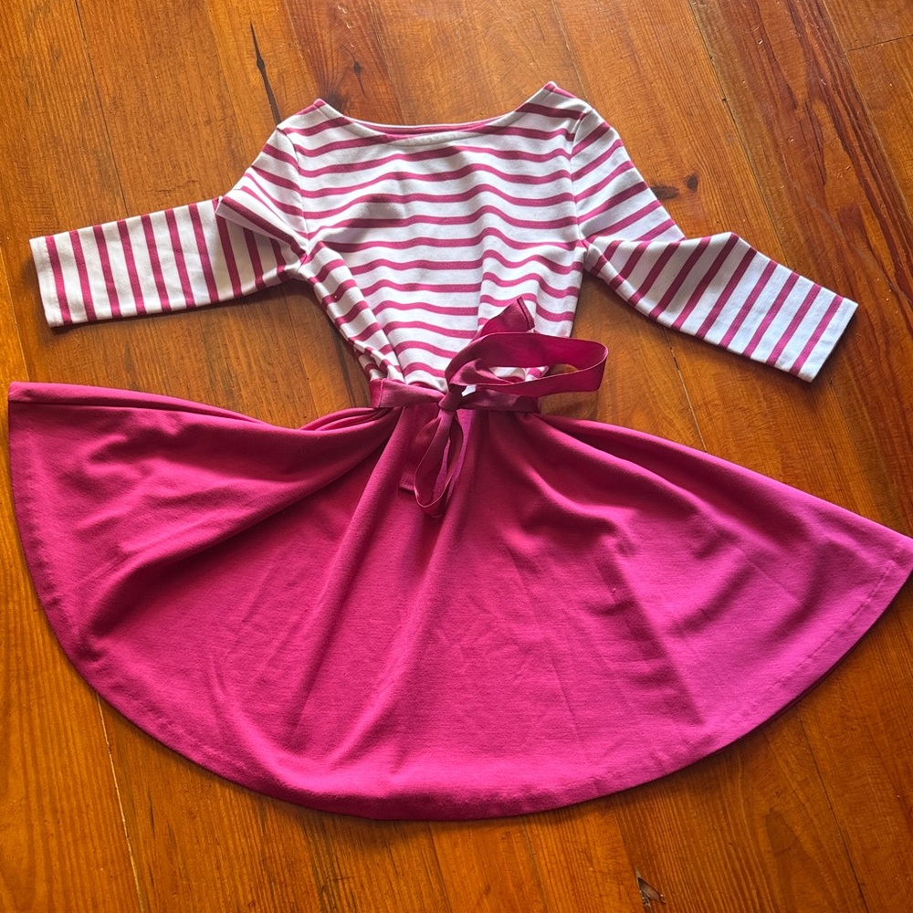 Polo by Ralph Lauren Magenta and White Striped Top size 8-10